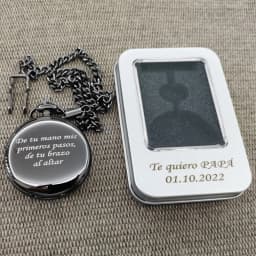 Customize With Your LOGO Name Text Classic Fashion 47MM Fob Chain Smooth Steel Polish Quartz Pocket Watch Mens Pendant Presents