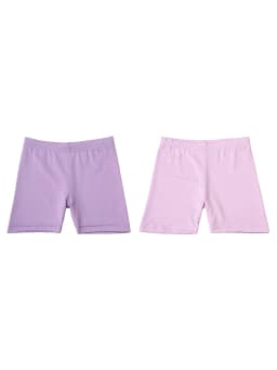 2Pcs Summer Solid Color Kids Leggings Girls Safety Shorts Leggings Girls' Beach Shorts Are Suitable for Children Aged 2-12 Years