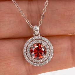 1 CT Real D Color VVS Moissanite Pendant Necklace For Women Red Blue Color Moissanite 925 Sterling Silver Wedding Fine Jewelry