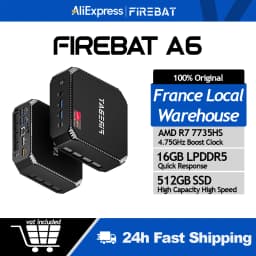 FIREBAT MINI PC A6 AMD Ryzen 7 7735HS 16GB DDR5 RAM 512GB SSD WIFI6 BT5.2 Windows 11 Portable Desktop MINI-PC Gaming Computer