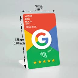 French Writing NFC Google Review Stand Plaque Display Boost Your Google Reviews Simple Quick Link to Review