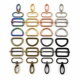 5Sets 20/25/32/38mm Metal D Ring Swivel Lobster Buckle for Bag Webbing Strap Hook Dog Collar Adjust Slider Clasp Sewing Hardware