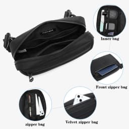 OZUKO Men's Handbag Multi Functional Commuter Crossbody Bag Simple Waterproof Multi Zone Digital Storage Bag