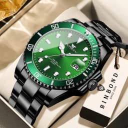 BINBOND Quartz Watches For Couples And Friends Orginal Design Auto Date Stainless Steel Durable Men's Watch Luxury Reloj