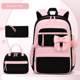 3pcs/set school backpack for girls cherry pattern primary school girl Corduroy backpack kids bookbag lunch bag pencil bag set