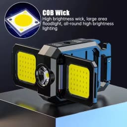 Flashlight Mini Keychain Light COB Work Light USB Rechargeable Lamp with 90° Foldable Side Lights Super Bright Portable Lanterns