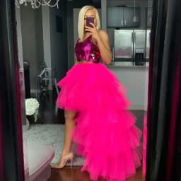 Lavender High Low Tulle Skirts 2024 High Street Custom Made Long Tiered Tulle Skirt Women To Party Female Maxi Tulle Skirt