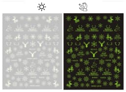 Sliver Bronzing 3D Christmas Nail Art Decoration Sticker Sparkly White Colorful Glitter Geometry Snowflake Winter Slider Foil