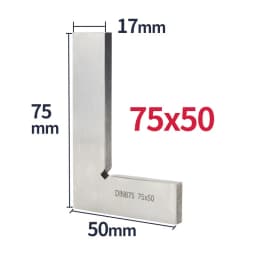 Try Square Flat Edge Square Ruler 90 Degree Woodworking Tools Metal Right Angle Ruler Measurement Tools Set-Square 50x40/75x50mm