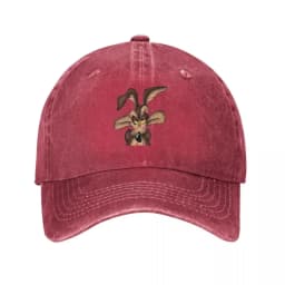 Unisex Wile E. Coyote Hats Classic Distressed Washed Cartoon Baseball Cap Adjustable