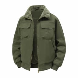 Men's Winter Jackets Plush Men's Cargo Jacket Fleece Parkas Lamb Fur Lining Men's Cold Jacket Thickening Motorcycle Jacket 3356