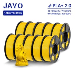 JAYO 3D Filament PLA + 2.0 10 Rolls Upgrade PLA plus 3D Printer Filament Neatly 3D Printing Material For FDM Multicolor