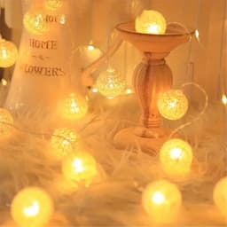 4CM Cotton Ball Light String Garland Fairy Lamp LED Holiday Wedding Party Home Bed Decoration Battery box Valentine's Day