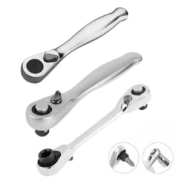 NEW Mini 1/4 Inch Double Ended Quick Socket Ratchet Wrench Rod Screwdriver Bit Tool Contain 1 X Ratchet Handle Wrench