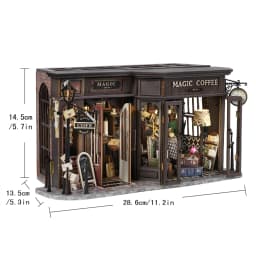 Zuuton DIY Wooden Book Nook Kit with LED Light, Handmade Assembly Craft, Bookshelf Insert Desktop Ornament Home Decor Gift