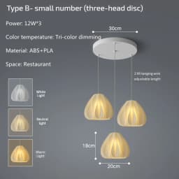 Modern Creative 3D Printing Ceiling Chandelier for living room Bedroom Bedside Restaurant Pendant Lights Dining Table Decor Lamp