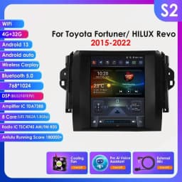 9.7 4G Wireless Carplay Android Auto Car Radio Multimedia for Toyota Fortuner / HILUX Revo 2015 - 2022 Video Player