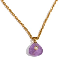 Yhpup New Arrivals Natural Stone Rectangle Triangle Necklace Pendant Exclusive
