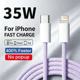 PD 35 Braided Wire Fast Charge Cable For iPhone 11 12 13 Mini 14 Pro X XR XS Max 7 8 Plus Rapid Charging USB-C Data Cable 1m 2m