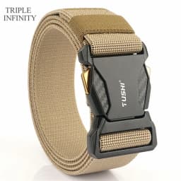 Luxury Metal Quick Release Pluggable Buckle Elastic Belt For Men Durable Tactical Belts Cowboy Outdoor Stretch Army Belt Hunting