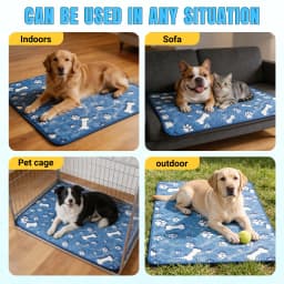 Extra Large Cooling Cat & Dog Bed, Bone Pattern Summer Ice Mat with Breathable Mesh, Durable Polyester Bedding for All Pet Sizes