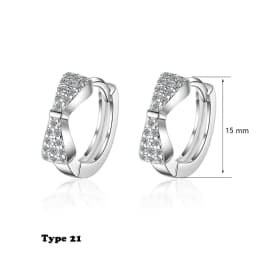 Geometric Tiny Hoop Earrings For Women Micro Crystal Zircon Star Flower Heart Huggie Small Classic Earring Piercing Jewelry Gift
