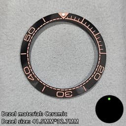 41.5mm Sloping Ceramic/Aluminum Luminous Bezel Insert For 43mm Case Watch Accessories Inner Diameter 32.7mm Bezel Accessories
