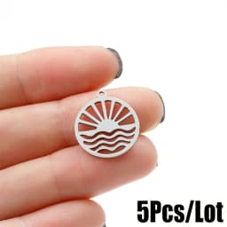 Sun Moon And Star Charm Bracelet Kit Making Supplies Diy Stainless Steel Necklace Pendant Jewelry Creation Trinket Decoration