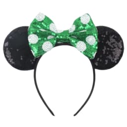 Cute Women Mouse Ears Leopard Print Headbands for Girls Baby Women Sequins 5"Bows Hair Accessories Adults Hairbands Kids Gift