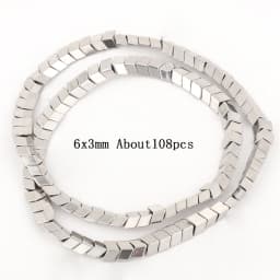 Natural Silver Color Hematite Stone Cylinder Irregular Loose Round Beads For DIY Jewelry Making Bracelet Earring Accessories