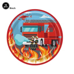 Fireman Cake Topper Cupcake Toppers Fire Hydrant Truck Firefighter Helmet Theme for Kids Boy Girl Happy Birthday Cake Decoration