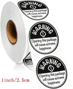 500Pcs/roll Black White Adorable Warning Sticker Labels Extreme Happiness Labels for Business Gift Wrapping Decoration