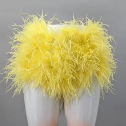 Real Ostrich Feather Fur Short Pants Hot Pants Sex Fashion 23A0409