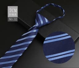 Luxury 7cm Mens Tie Pre-tied Easy Wear Neck Tie For Men Zipper Lazy Pre-tied Business Wedding Stripes Plaid Women Necktie
