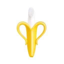 Banana Baby Teether Toy Silicone Training Toothbrush, BPA-Free Infant Gum Massager, Toddler Chew Teething Soother