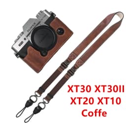Litchi Skin PU Leather Half Case for Fujifilm Fuji XT50 XS10 XS20 XT30 XT30II XT20 XT10 XT5 XM5 Battery Opening Cover With Strap