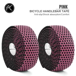 PCycling EVA Honeycomb Road Bicycle Handlebar Tape 2 Rolls 200cm x 3cm Textured Adhesive Bar Wrap with Bar End Plugs Cycling Set