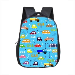 Cartoon Police Car Fire Engine Excavator Print Backpack Children Truck Kindergarten Bags Toddler Diaper Book Bag Schoolbags
