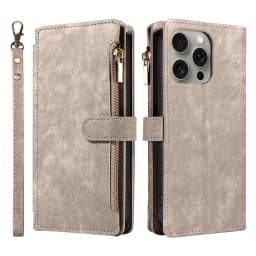 Zipper Magnetic Flip PU Leather Phone Case for IPhone 17Air 16e 15 14 13 12 11 Pro Max Anti-theft and Anti-fall Wallet Cover