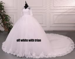 Ashley Gloria Pure White Wedding Dresses Elegant Boat Neck Ball Gown Simple Vestido De Noiva Plus Size Robe De Mariee