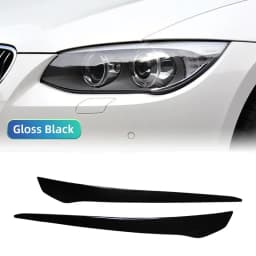 ABS Gloss Black Headlight Eyebrows Eyelid For BMW 3 Series E92 E93 3 Series 2007 2008 2009 2010 2011 2012 2013 2014