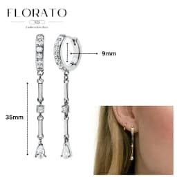 FLORATO 925 Sterling Silver Earrings Chain Tassel Pendant Earrings Zircon Silver Earrings for Women Trend Luxury Wedding Jewelry