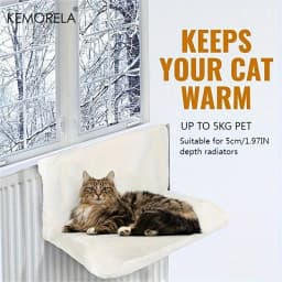 Cat Radiator Bed Hanging Cat Cradle Hammock Small Pet Animal Hanging Bed with Metal Frame Luxury Warm Fleece Basket for Cats