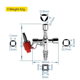 Multi Functional Elevator Key Wrench Elevator Water Meter Valve Multi Purpose Triangular Wrench Portable Hand Tools