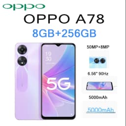 OPPO A78 6.56" Display 8GB+256GB 50MP AI Cam 5000mAh Long Lasting Battery 5G LTE 2026 Newest Dual SIM Unlocked Smartphone