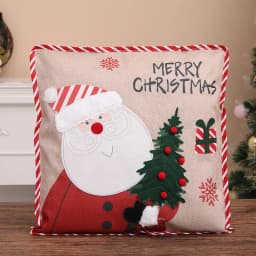 Christmas 3D Cushion Cover Snowman Santa Elk Pattern Pillowcase Sofa Cushion Covers for Home 2026 New Year Christmas Decorations