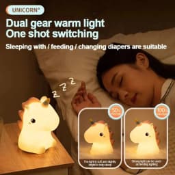 GGbingo Unicorn Silicone USB LED Night Light Cute Baby Bedroom Nursery Decor for Home Bathroom Easter Christmas Birthday Dorm