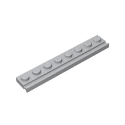 10PCS PLATE 1X8 WITH RAIL Compatible 4510 Plate Modified Self-Locking Bricks Building Blocks Toys Accessories