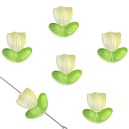 25Sets Jelly Powder Gradient Glass Tulip Petal Beaded Material DIY Handmade Bracelets, Earrings, Accessories, Hairpins