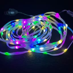 DC5V 12V WS2815/WS2818 Pebble Seed LED Pixel String Light RGB Addressable IP67 Clear Wire 5cm/10cm Pitch 50ct/100ct/200ct Long